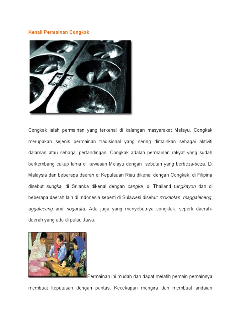 Kenali Permainan Congkak Pdf