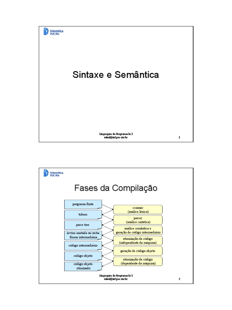 Sintaxe e Semantica | PDF | Análise sintática (computação/linguística ...