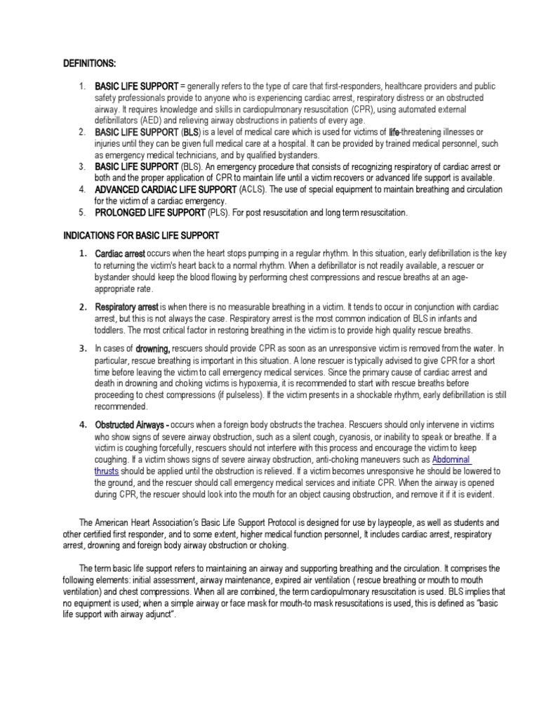 BLS 1 | PDF | Cardiopulmonary Resuscitation | Medical Treatments