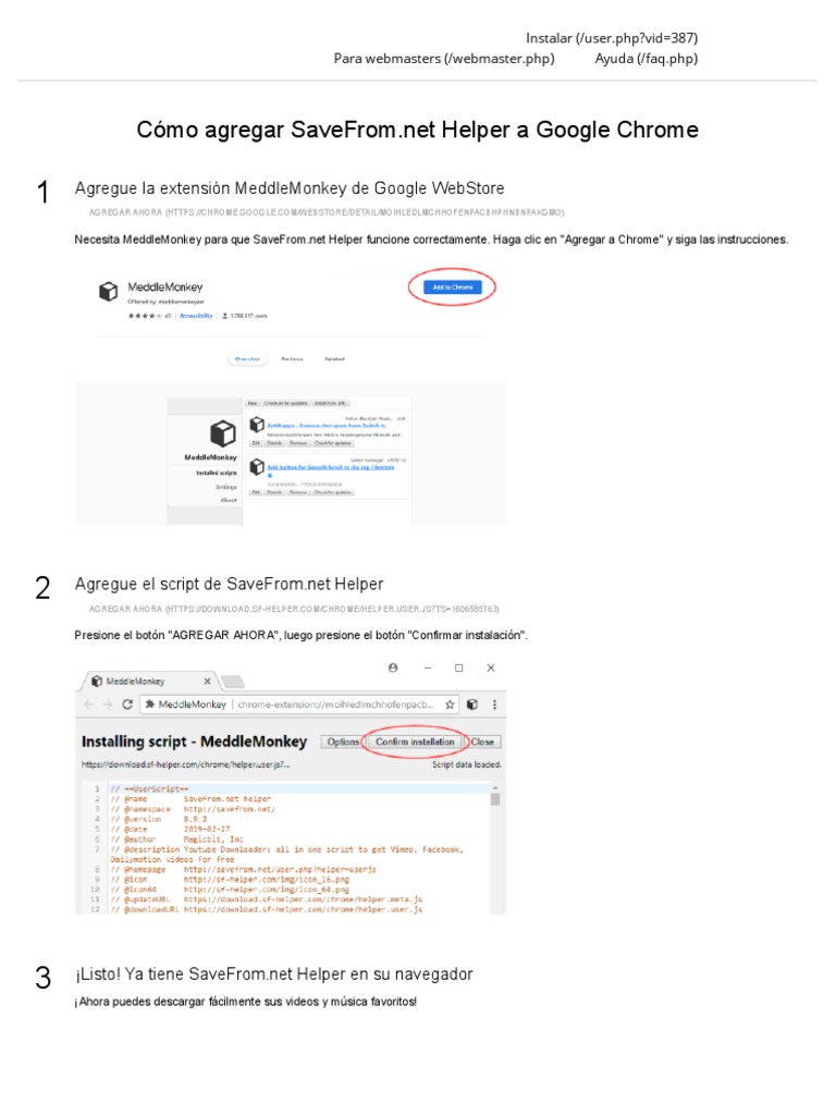 Descargue e Instale SaveFrom - Net Helper para Google Chrome ...