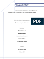 In Partial Fulfilment of The Requirements in Inquiries, Investigation and Immersion