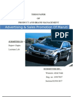Advertising & Sales Promotion of Maruti: Term Paper OF Product and Brand Management
