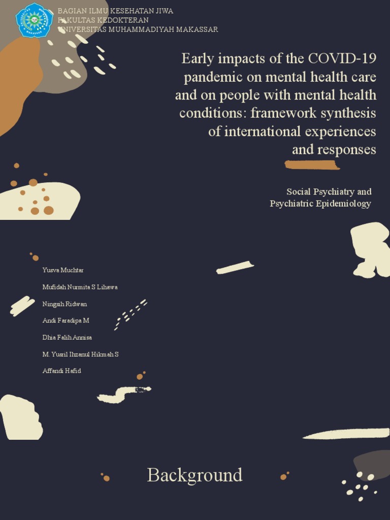 Journal Early Impacts of The COVID19 Pandemic On Mental Health | PDF ...