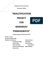 "Beautification Project FOR Barangay Pamasawata": A Project Proposal of Group B of FT1A
