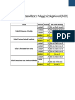 Calendario de Actividades de Zoologia General