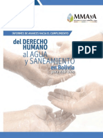 Informe de Avances Hacia El Cumplimiento Del Derecho Humano Al Agua y Al Saneamiento en Bolivia PDF