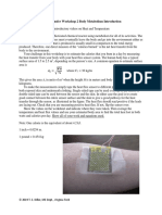 Heat Transfer Workshop 2 Body Metabolism Introduction: Assignment: Watch The Introductory Videos On Heat and Temperature