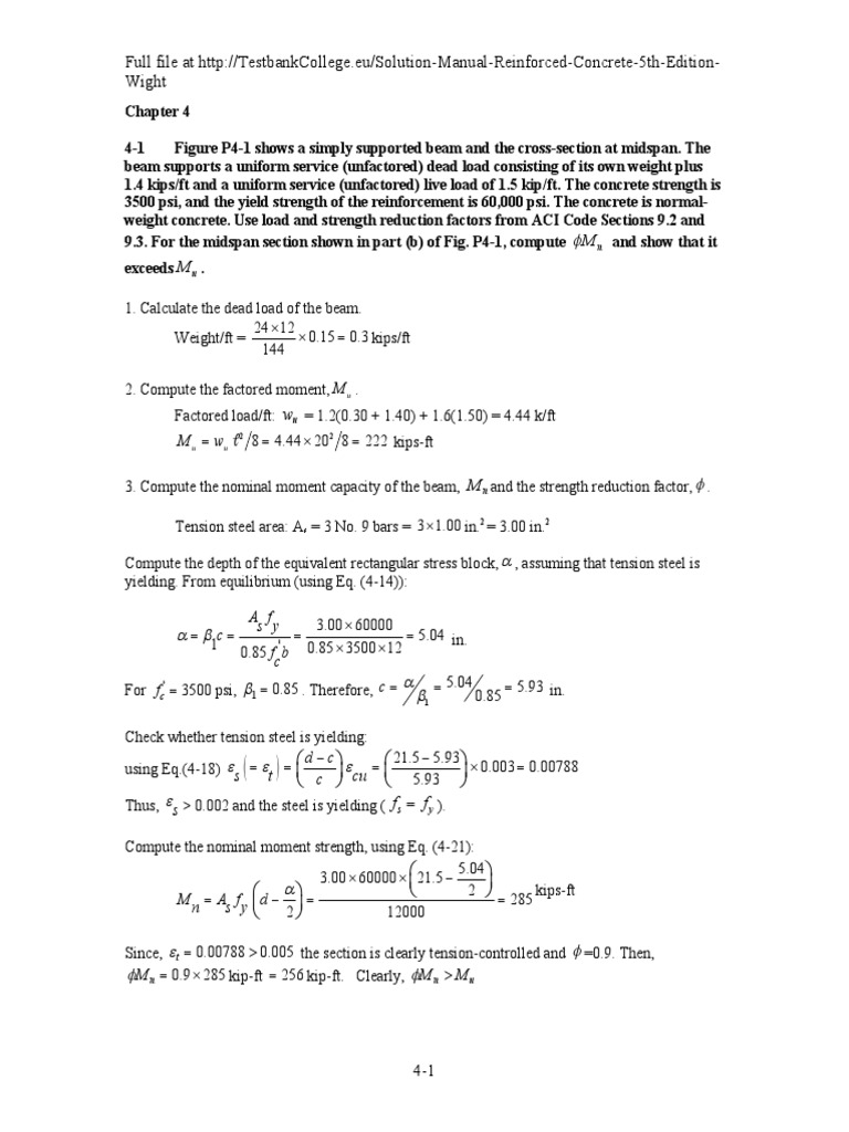 DESIGN OF REINFORCED CONCRETE 10TH EDITION SOLUTION MANUAL PDF CHAPTER 5 visual data 2
