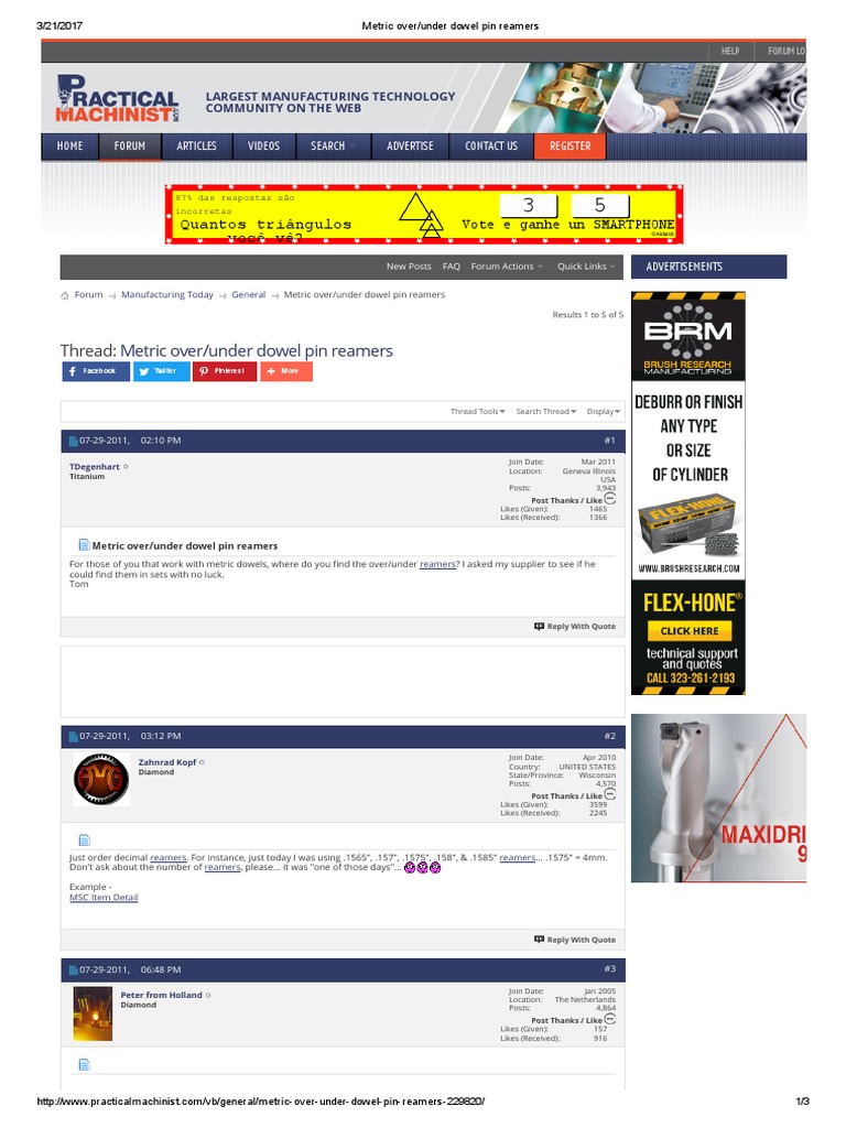 Metric Over Under Dowel Pin Reamers PDF Forum Cyberspace