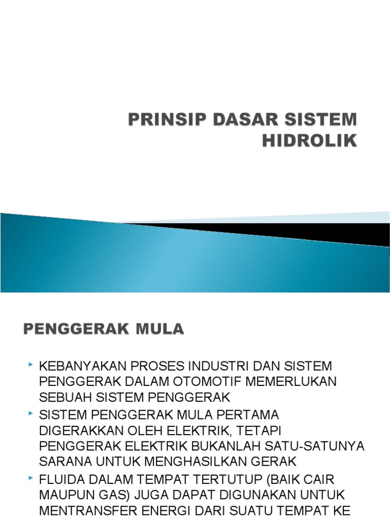 Prinsip Dasar Sistem Hidrolik Pdf