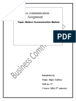 Business Communication Assignment: Topic: Modern Communication Method