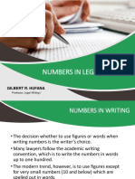 Numbers in Legal Writing: Gilbert R. Hufana