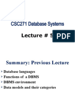 CSC271 Database Systems: Lecture # 5