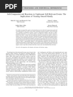 Self-Compassion and Reactions To Unpleasant Self-Relevant Events: The Implications of Treating Oneself Kindly