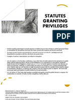 Statutes Granting Privileges