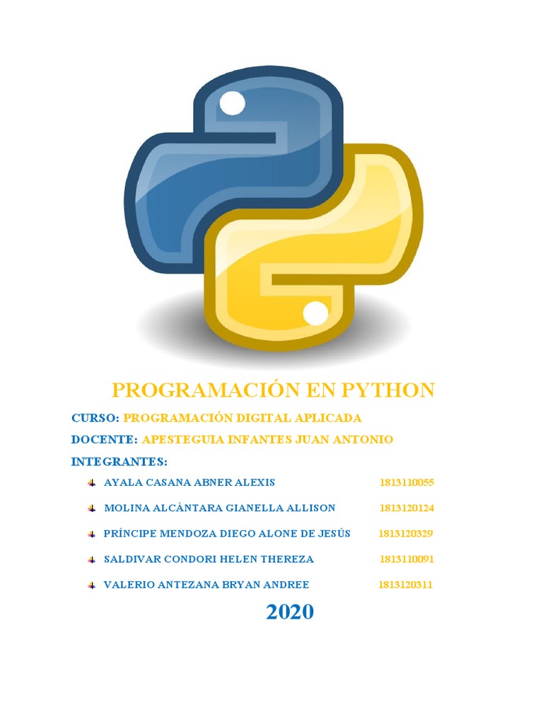 Curso de Programación en Python | PDF | Python (lenguaje de ...