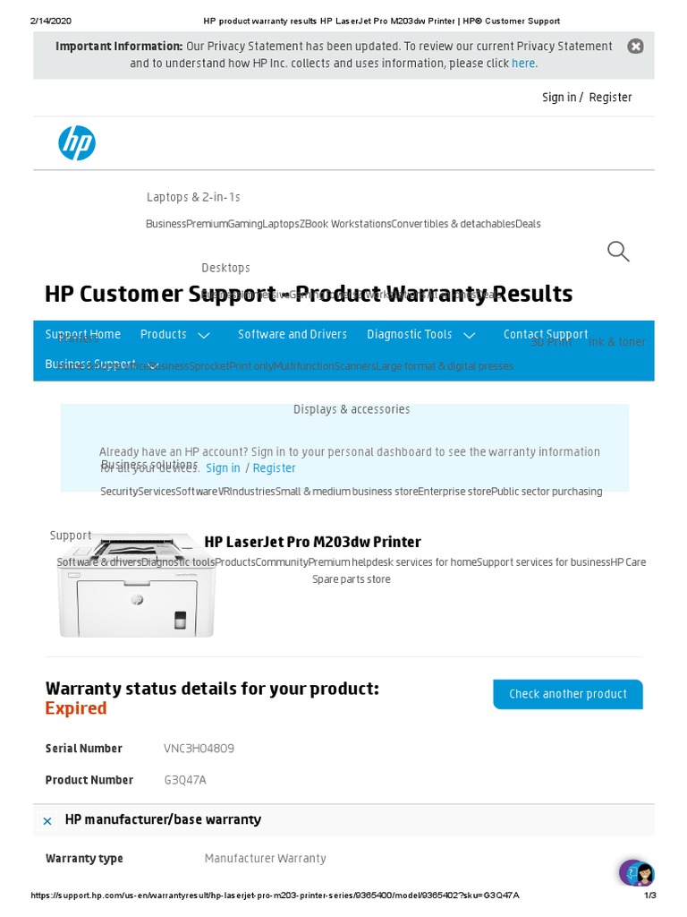 HP Customer Support Product Warranty Results Download Free PDF