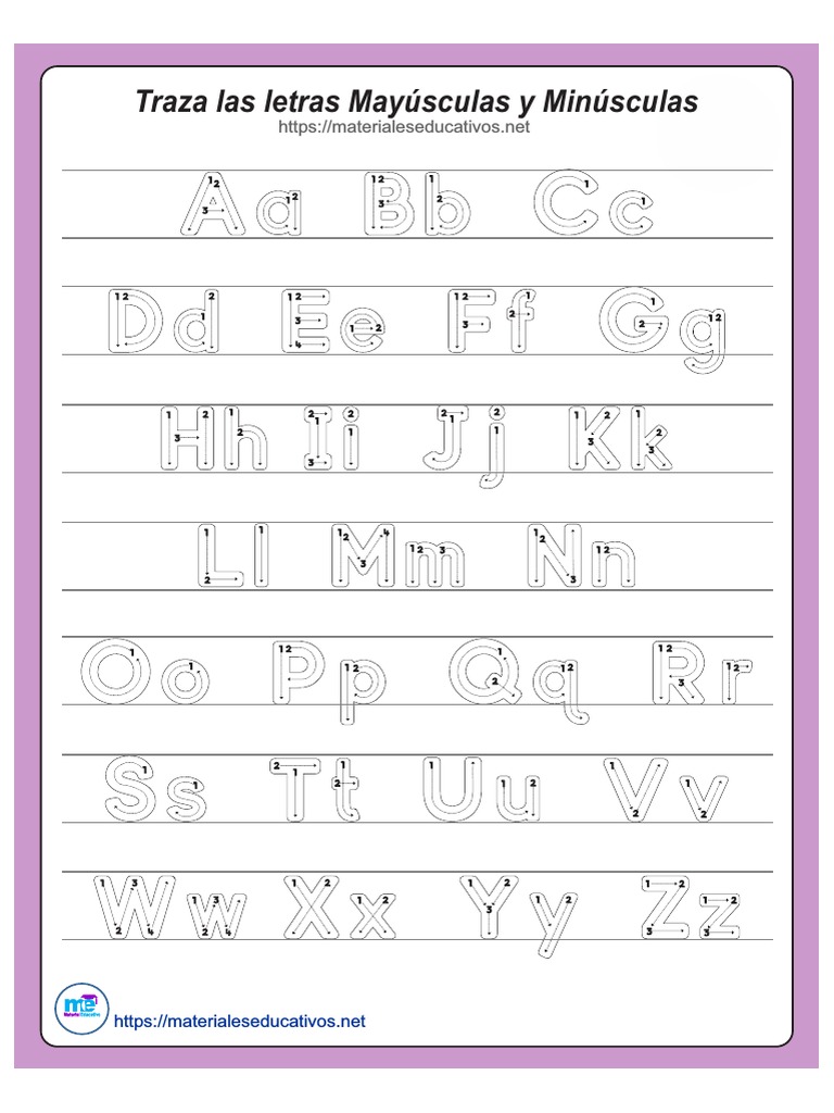 Traza Las Letras Mayc3basculas y Minc3basculas 5 | PDF