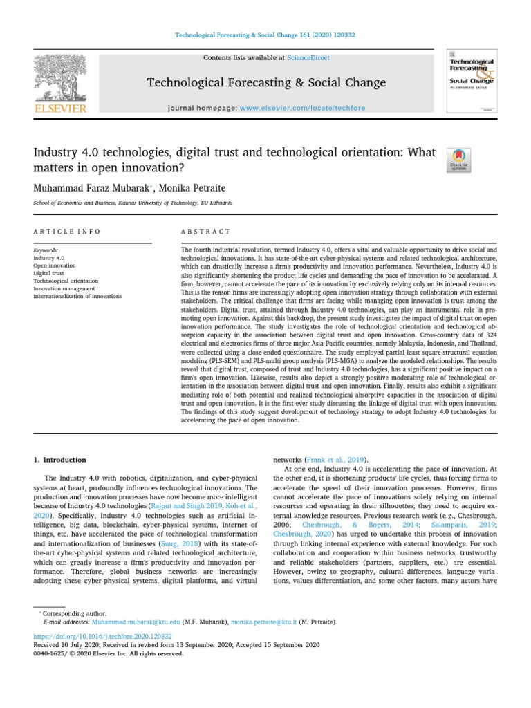 Technological Forecasting & Social Change: Sciencedirect | PDF