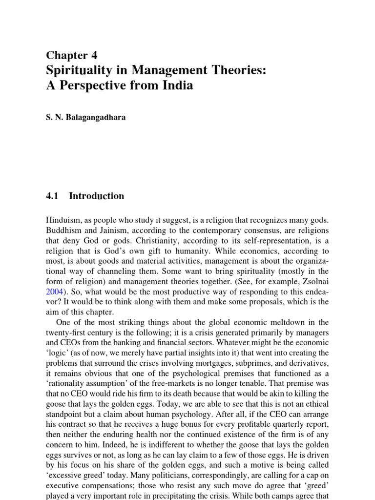 Spirituality in Indian Management Theories | PDF | Happiness | Epistemology