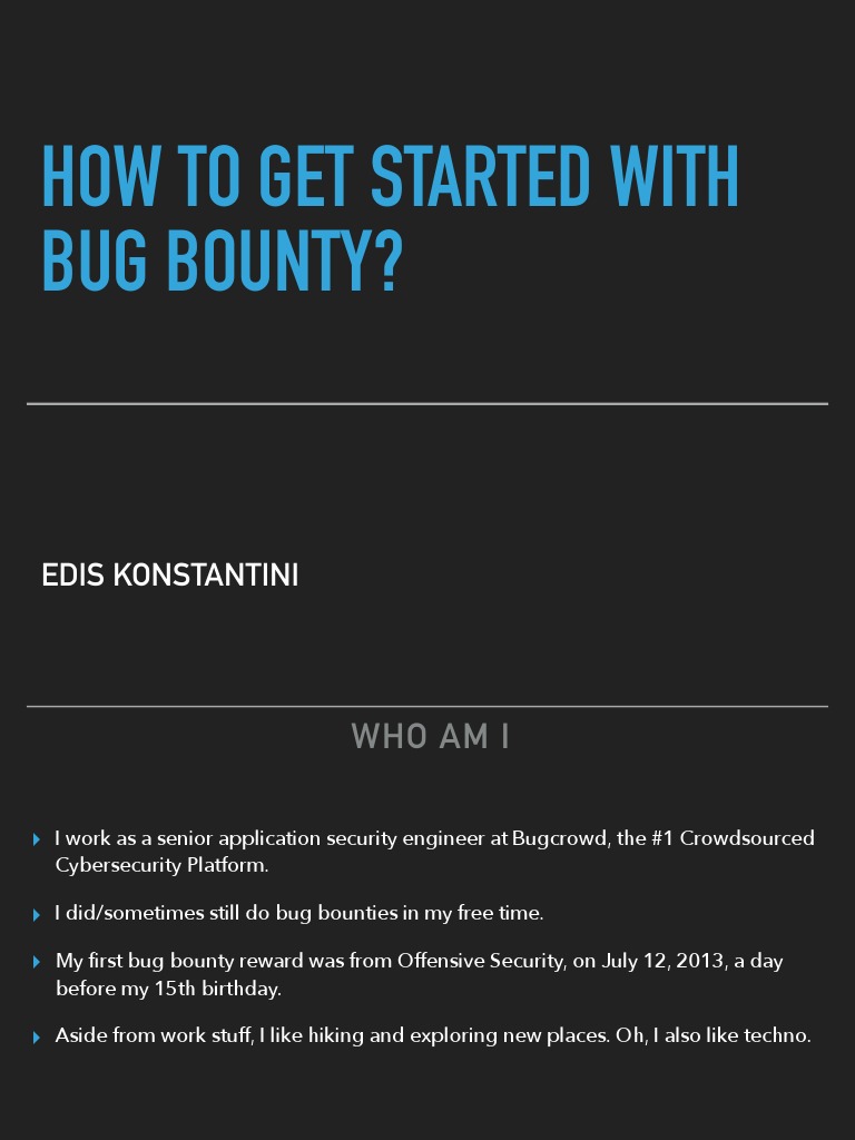 Getting Started With Bug Bounty PDF | PDF | Vulnerability (Computing ...
