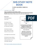 Stec Shs Study Note Book: Application: Quarter 1 Module 6