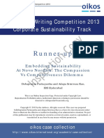 Runner-Up: Oikos Case Writing Competition 2013 Corporate Sustainability Track