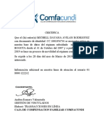 Certificado de Comfacundy