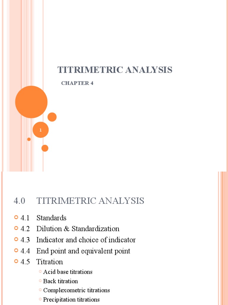 A Comprehensive Guide to Titrimetric Analysis PDF Titration Chemistry