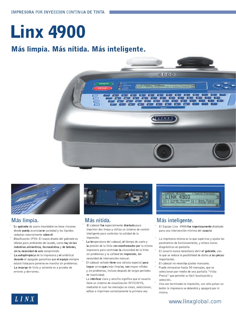 Linx 7300 PDF | PDF | Impresora (Computación) | Tecnología de medios