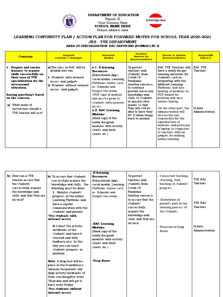 LCP Sample (Domrac) | PDF | Educational Technology | Teachers