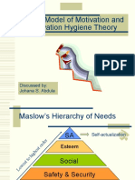 E-R-G Model of Motivation and Motivation Hygiene Theory: Discussed By: Johana S. Abdula