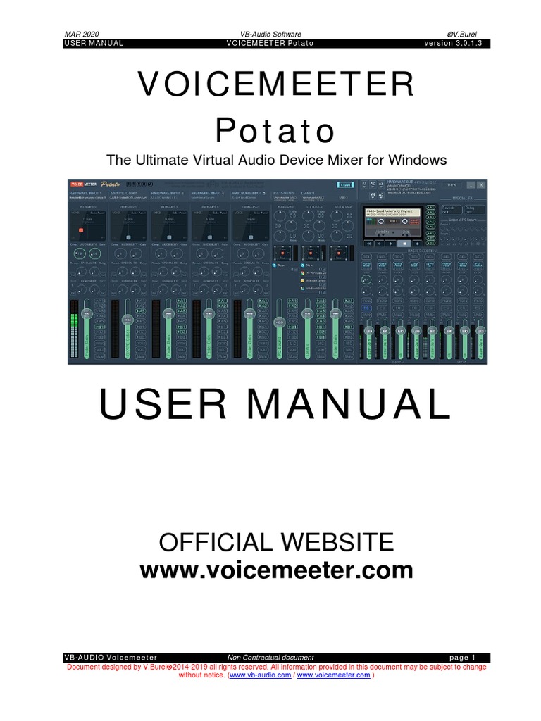 Voicemeeter Potato User Manual PDF Equalization (Audio) Computing
