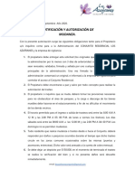 Autorización mudanza conjunto residencial Los Azafranes