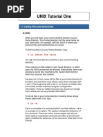 UNIX Tutorial One PDF