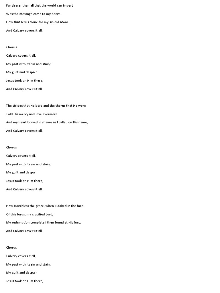 Calvary Covers It All PDF