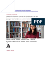 Schweblin Salanta, Tecnología y Voyeurismo + Entrevistas PDF