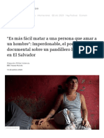 "Es Más Fácil Matar A Una Persona Que Amar A Un Hombre": Imperdonable, El Poderoso Documental Sobre Un Pandillero Homosexual en El Salvador