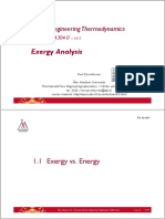 Exergy Analysis: Process Engineering Thermodynamics