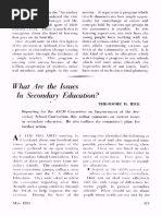 What Are The Issues in Secondary Education?: Theodore D. Rice