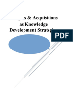 Mergers and Acquisitions As Knowledge Development Strategies