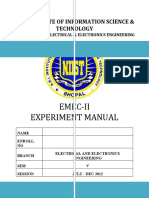 Emec-Ii Experiment Manual: Nri Institute of Information Science & Technology