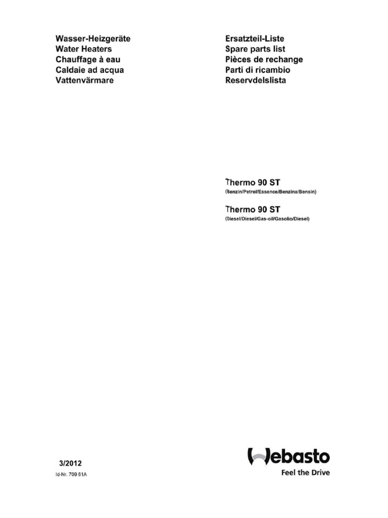 Webasto 90 ST D Parts Book | PDF
