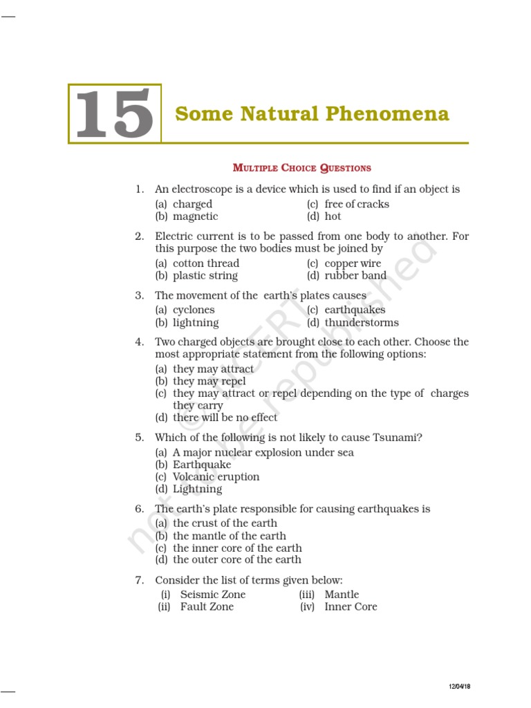 Some Natural Phenomena Pdf Pdf Earthquakes Lightning