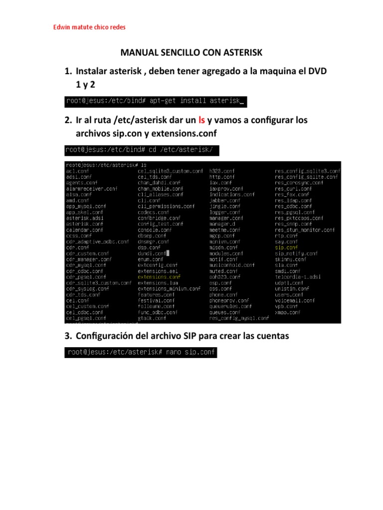 Guía de Instalación y Configuración de Asterisk | PDF | Informática ...