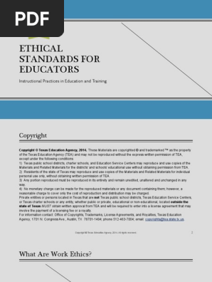 Ethical Standards For Educators Pdf License Employment