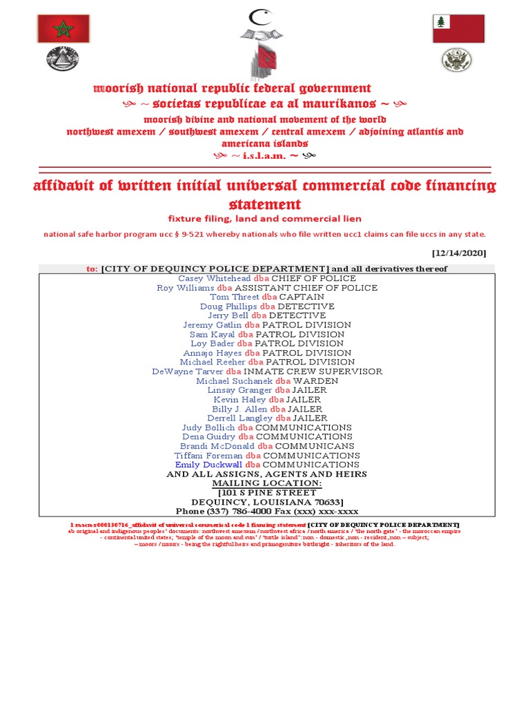 MacnR000130716 Affidavit of Universal Commerical Code 1 Fnancing