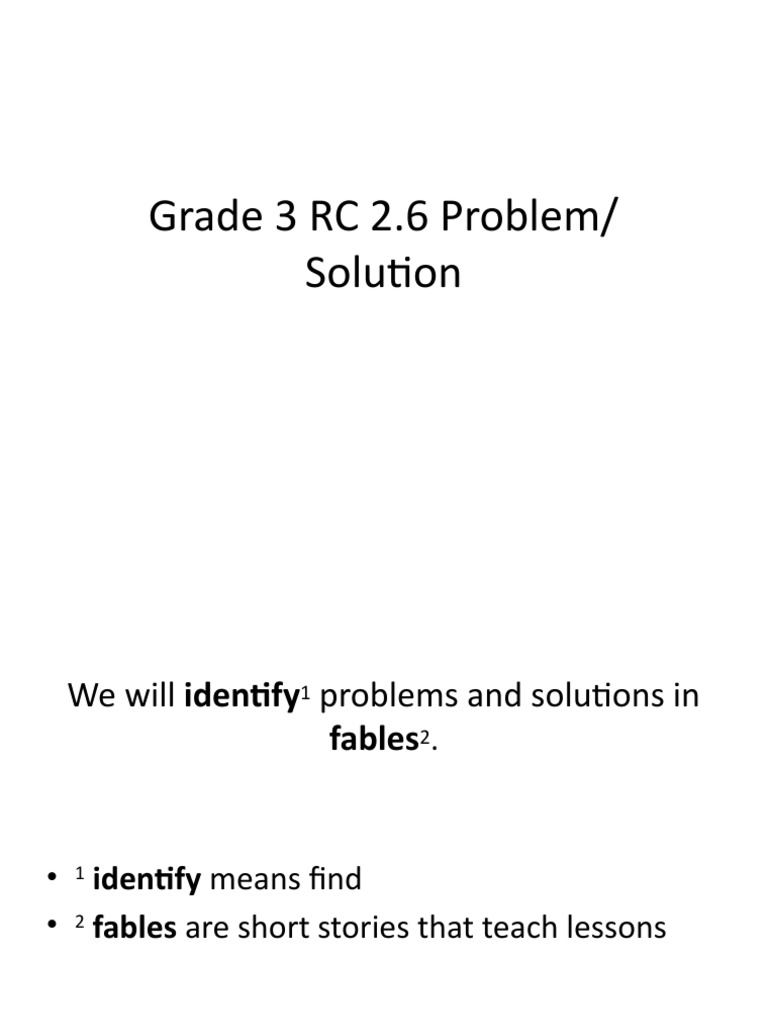 Grade 3 RC 2.6 Problem/ Solution | PDF | Language Arts & Discipline