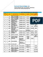 TOOLS AND EQUIPMENT LIST - DAVAO