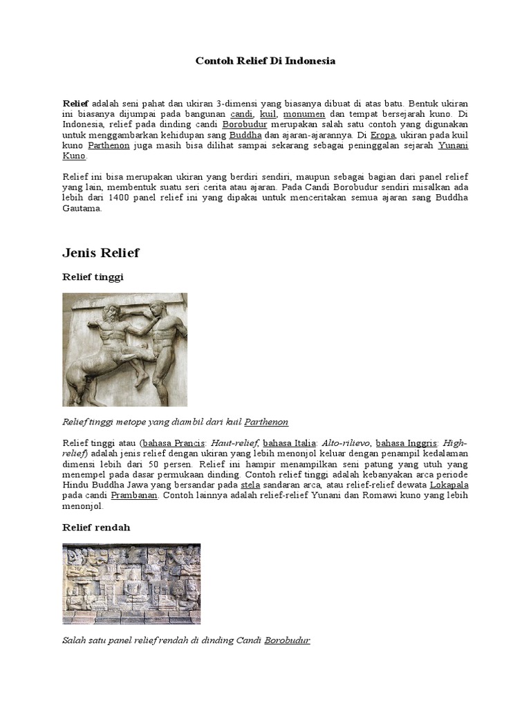 Jenis-jenis Relief dalam Seni Rupa | PDF